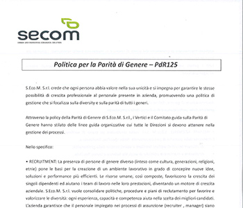 Politica per la parità di genere - Pdr125