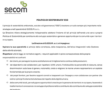 Politica di sostenibilità ESG