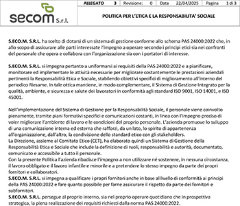 Politica per l'Etica e la Responsabilità Sociale