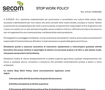 Stop Work Policy